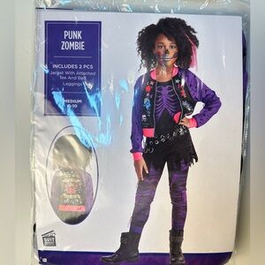 Punk Zombie Kids Costume - Purple and Black